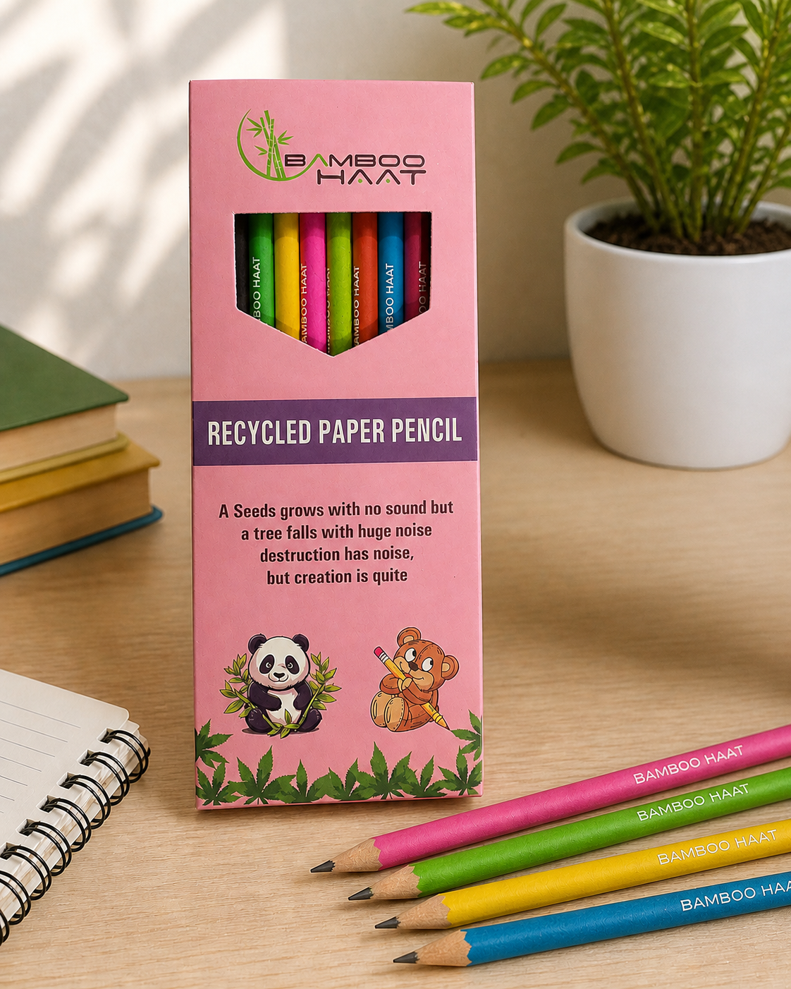 recycled paper pencil multi colour body