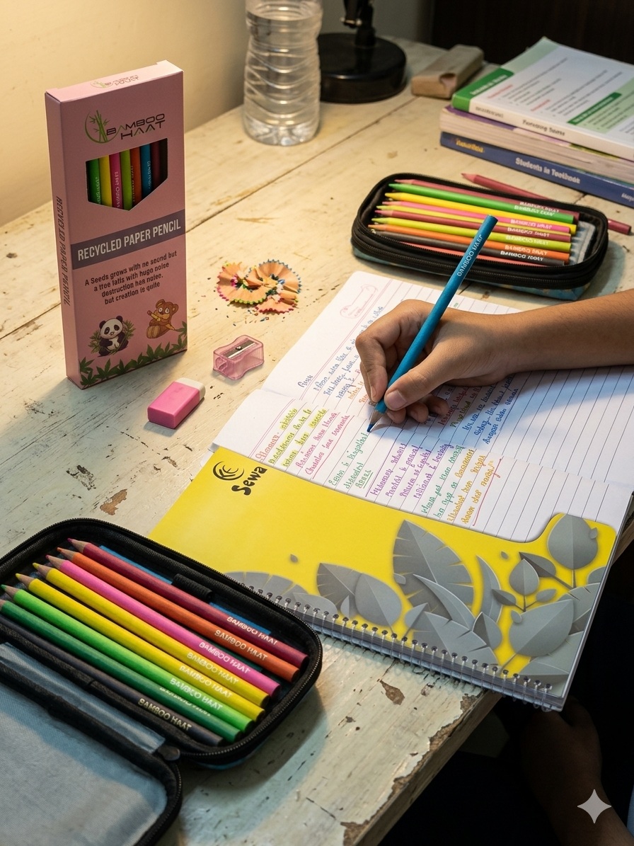 recycled paper pencil colour body