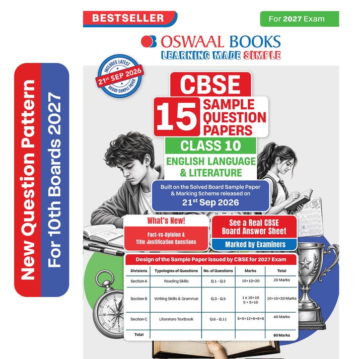 Oswaal Books 15 Sample Paper English Language and Litreture CBSE Class 10 2026-27 Edition
