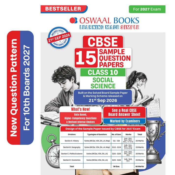 Oswaal Books 15 Sample Paper Social Science CBSE Class 10 2026-27 Edition